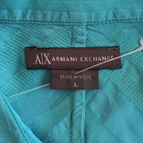A/X Armani Exchange Teal Long Sleeve Tailored Button Up Women’s Large - Picture 7 of 8